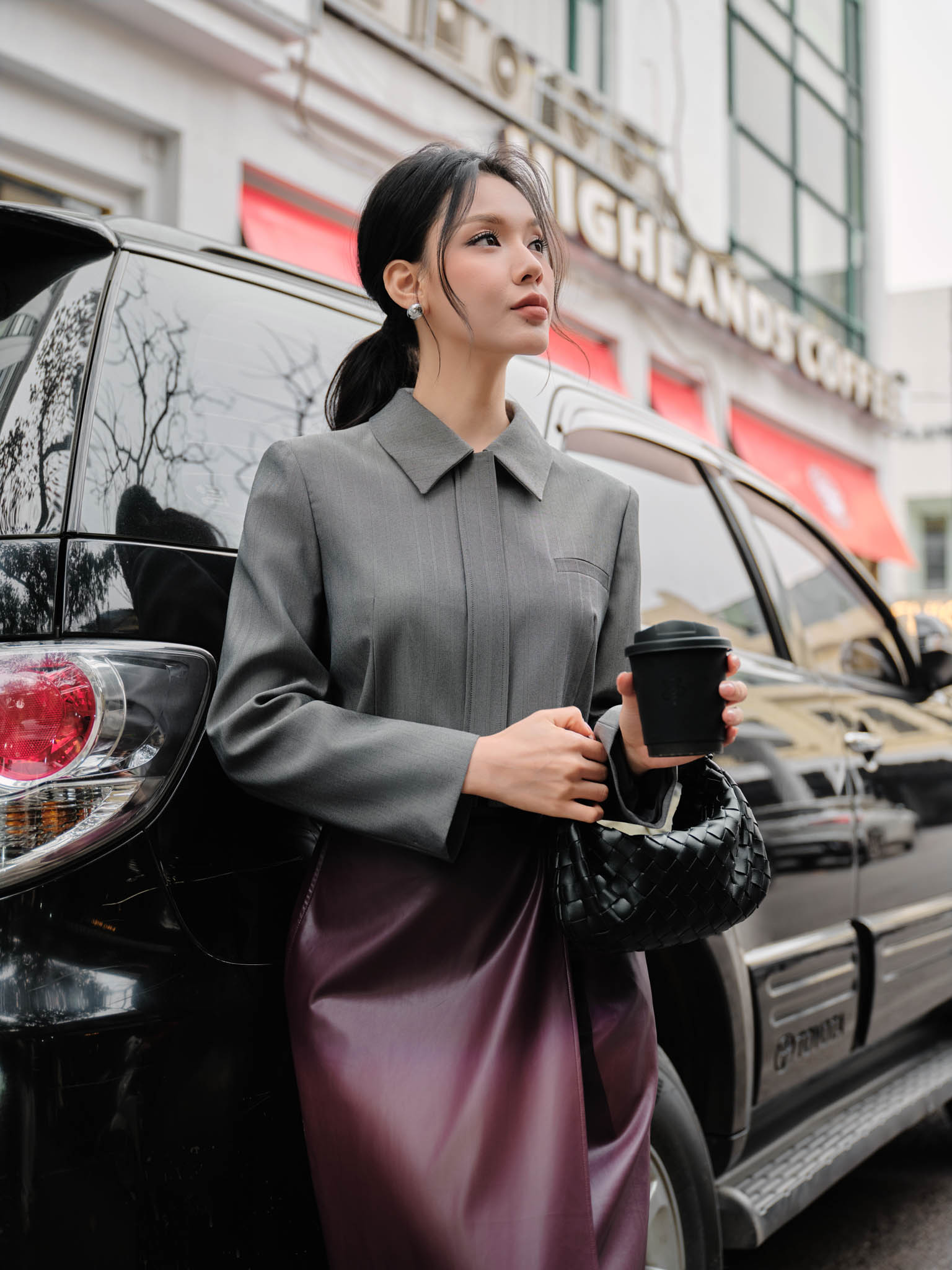 Áo jacket cổ đức túi cơi ngực