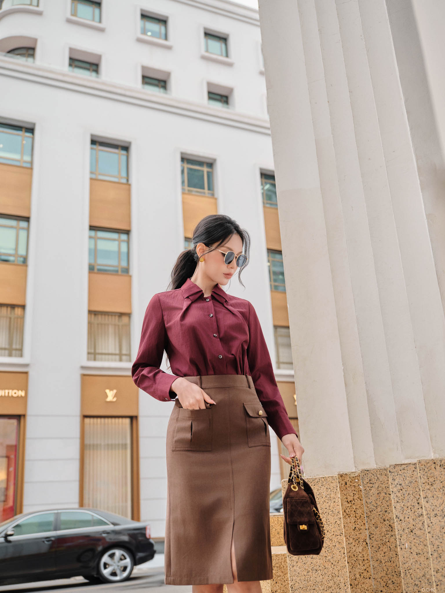 Áo sơ mi cổ cách điệu