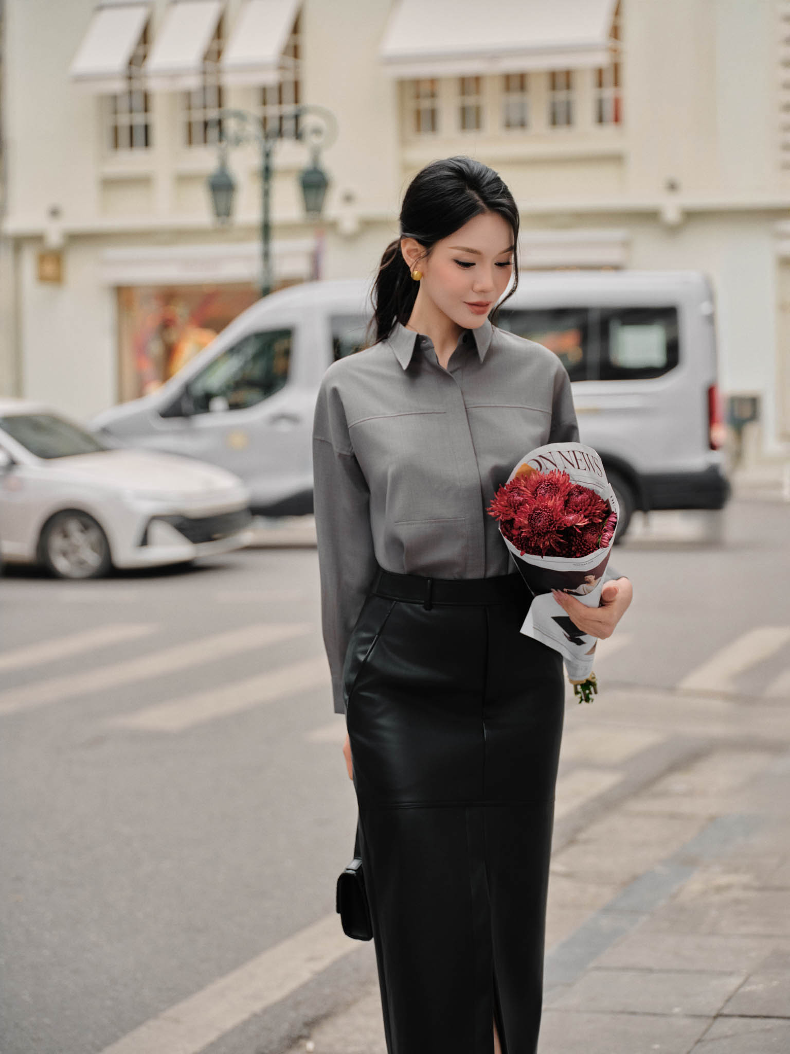 Áo sơ mi dài tay bổ mảnh