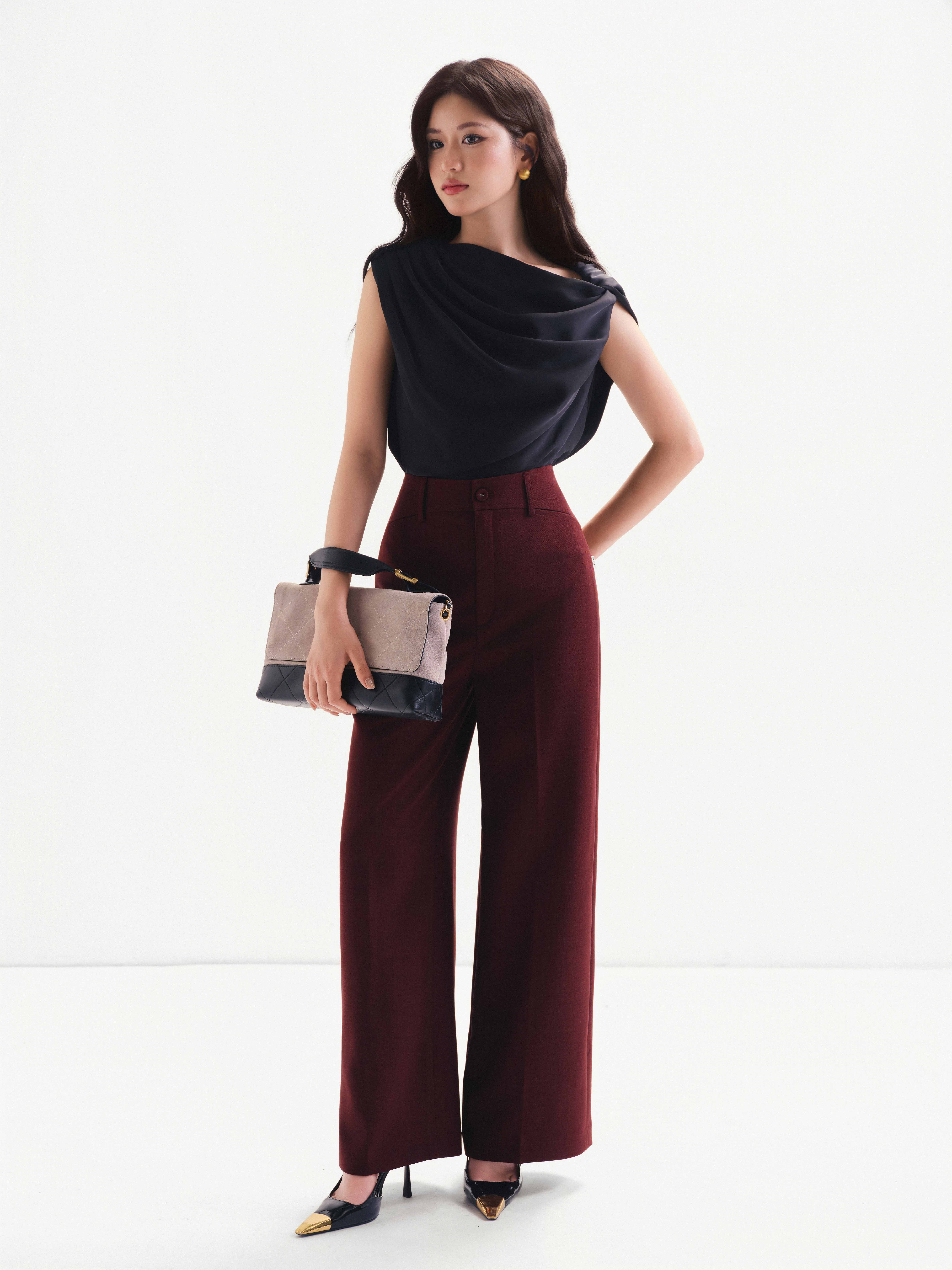 Quần suông cạp bản to