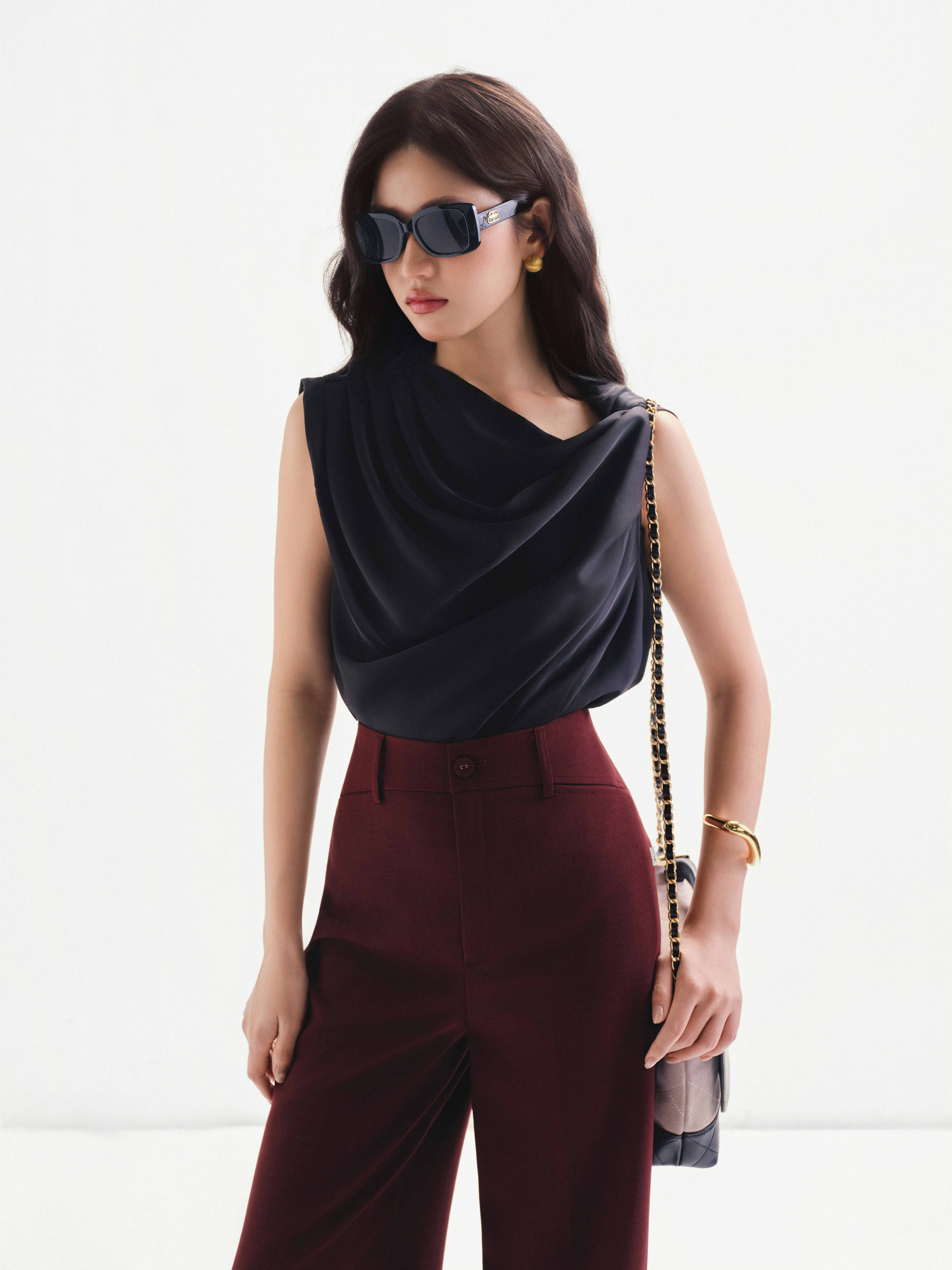 Quần suông cạp bản to