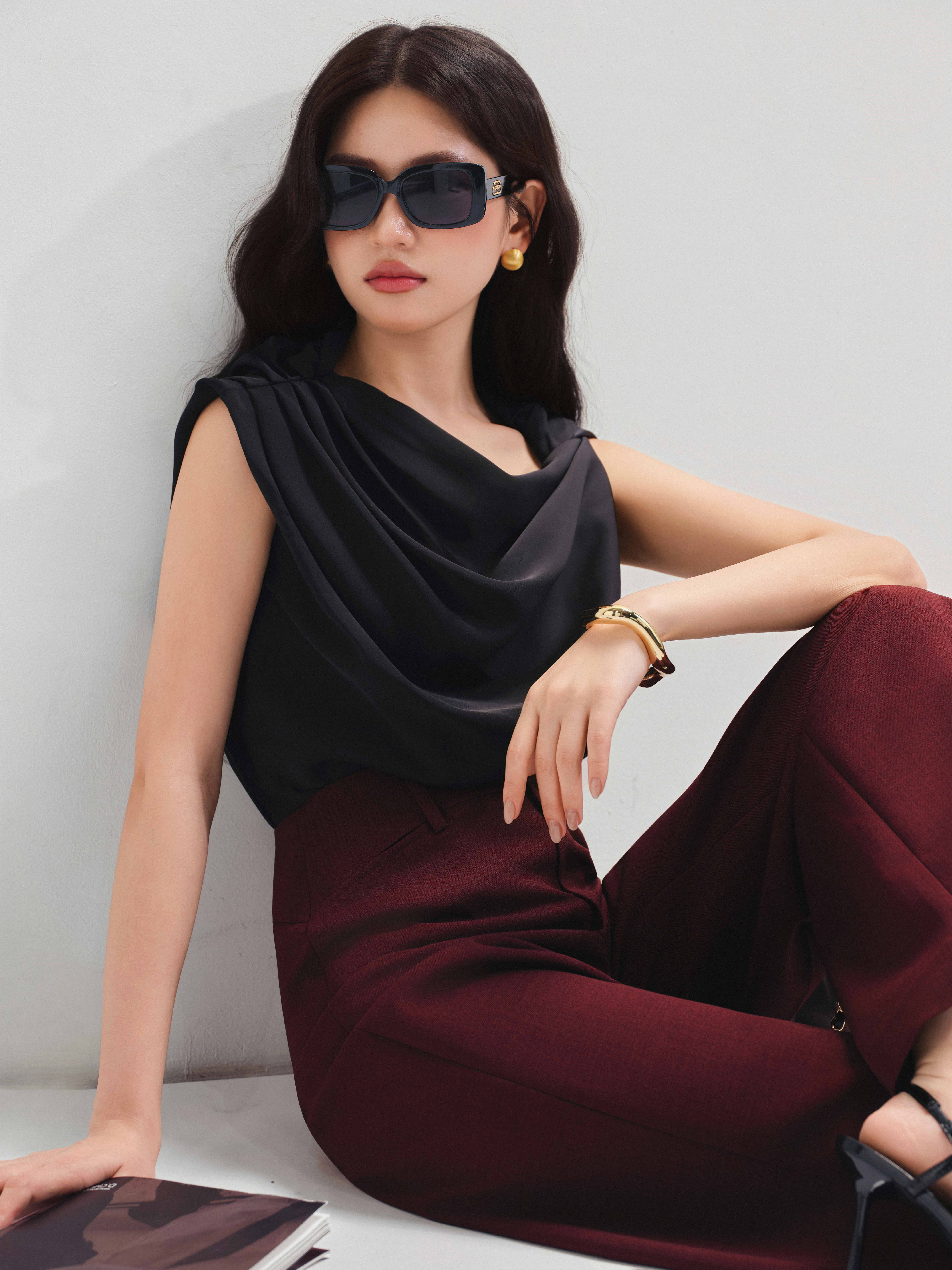 Quần suông cạp bản to