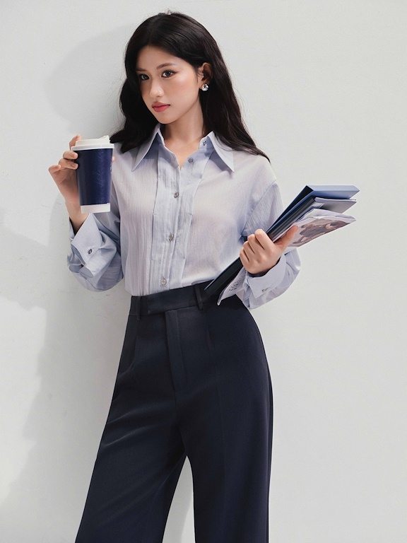 Áo sơ mi tay dài gấp gấu