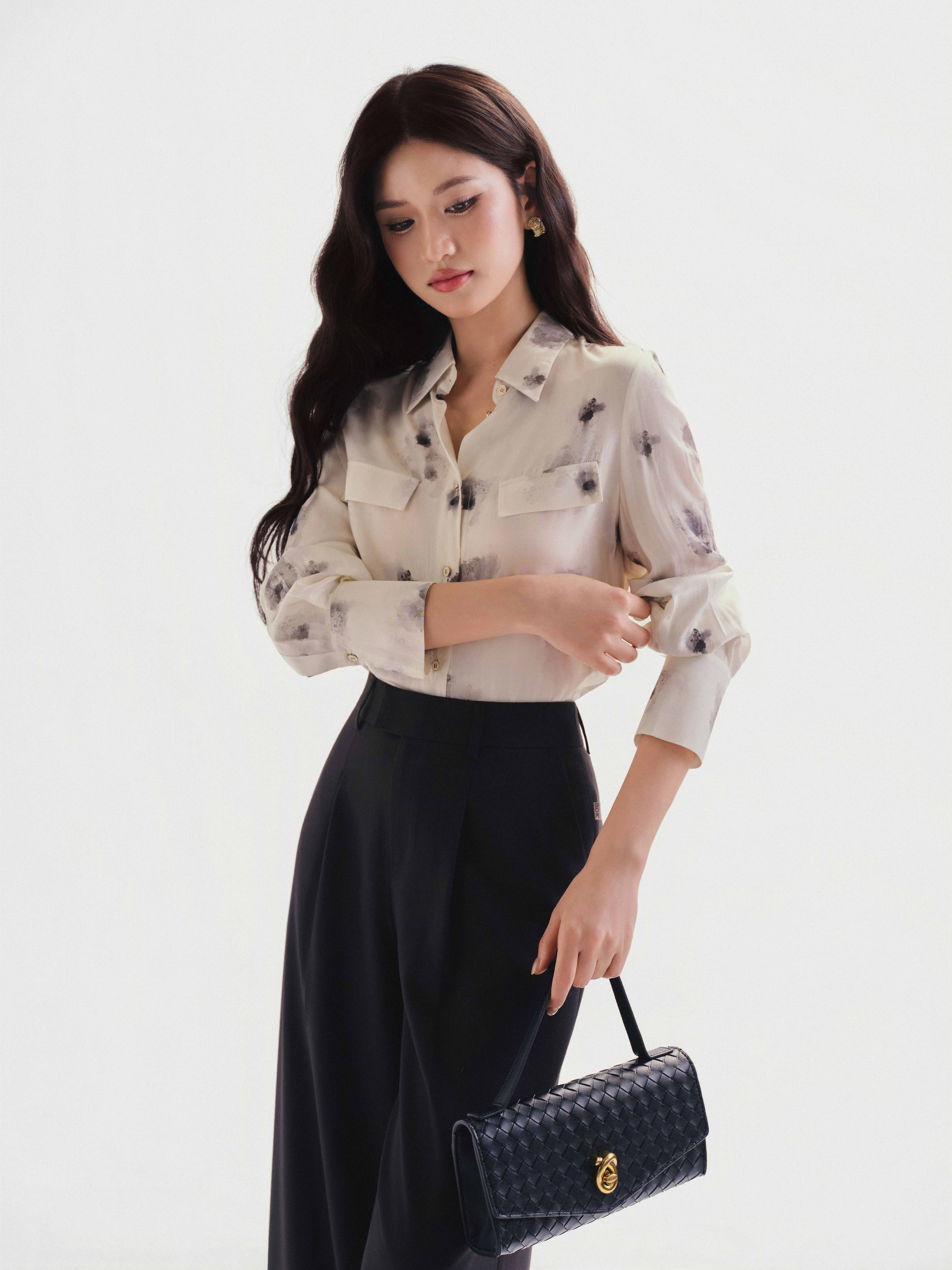 Quần ống suông cạp rời to bản