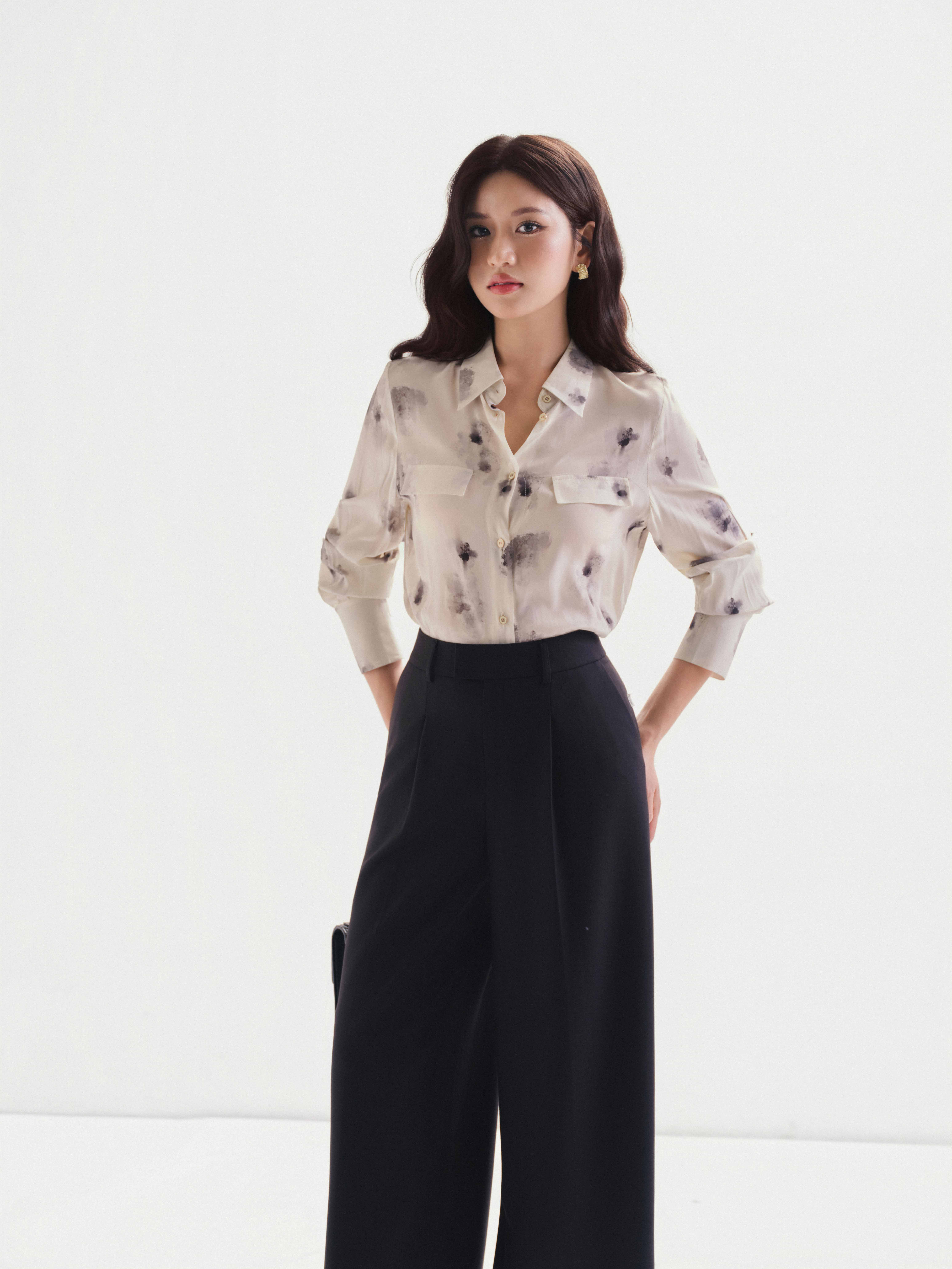 Quần ống suông cạp rời to bản