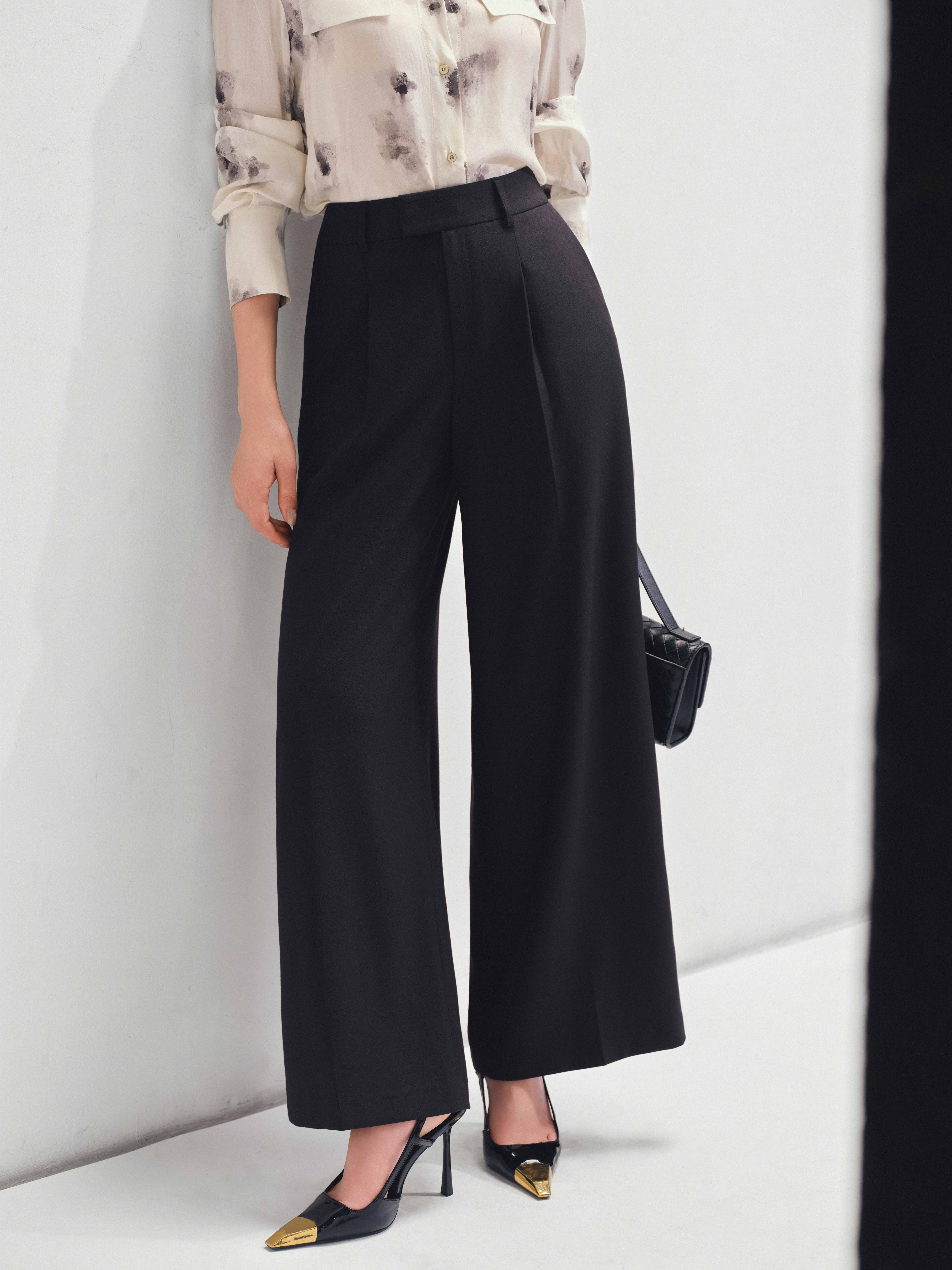 Quần ống suông cạp rời to bản