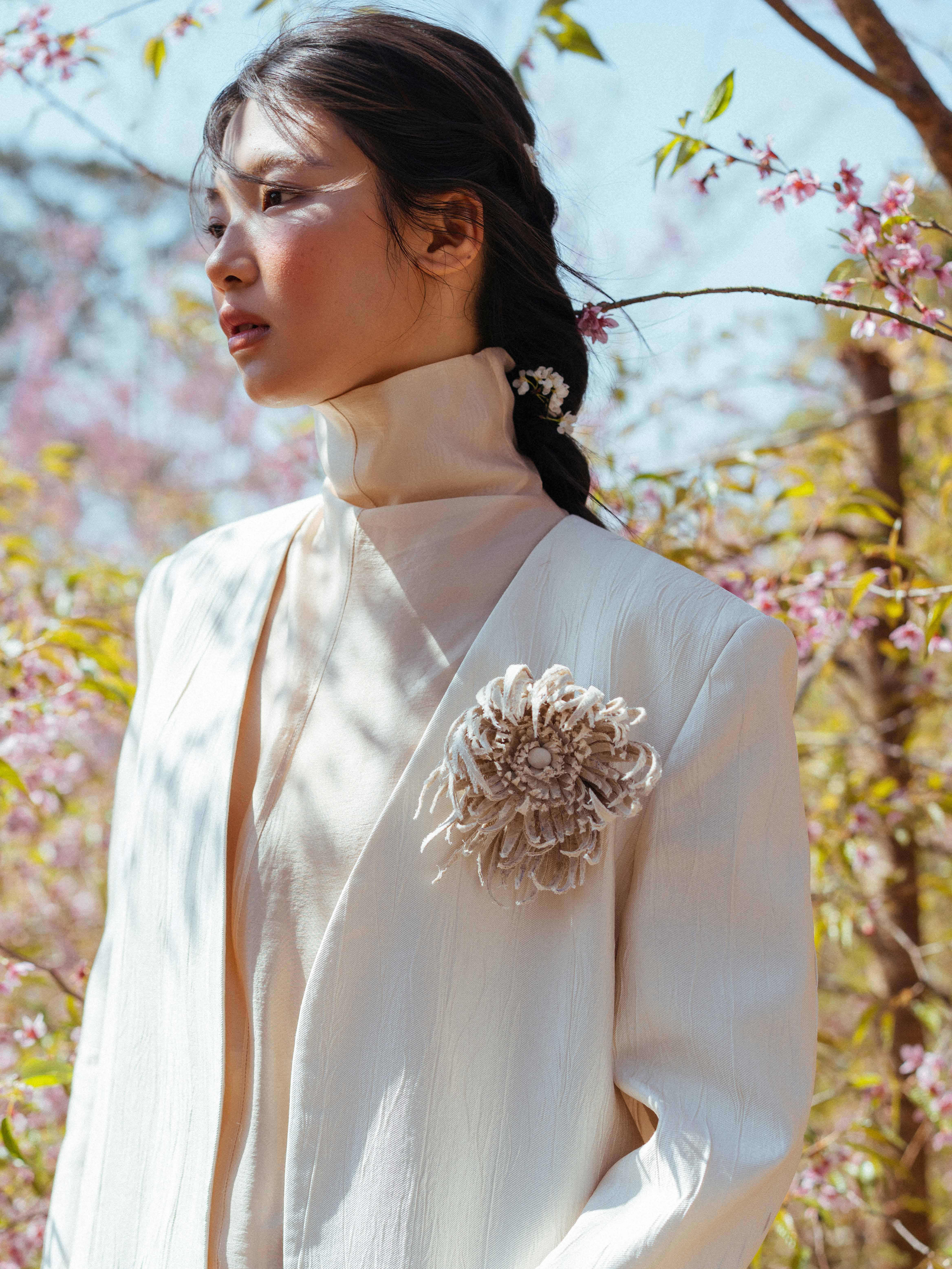 Áo tơ sát nách cổ cao