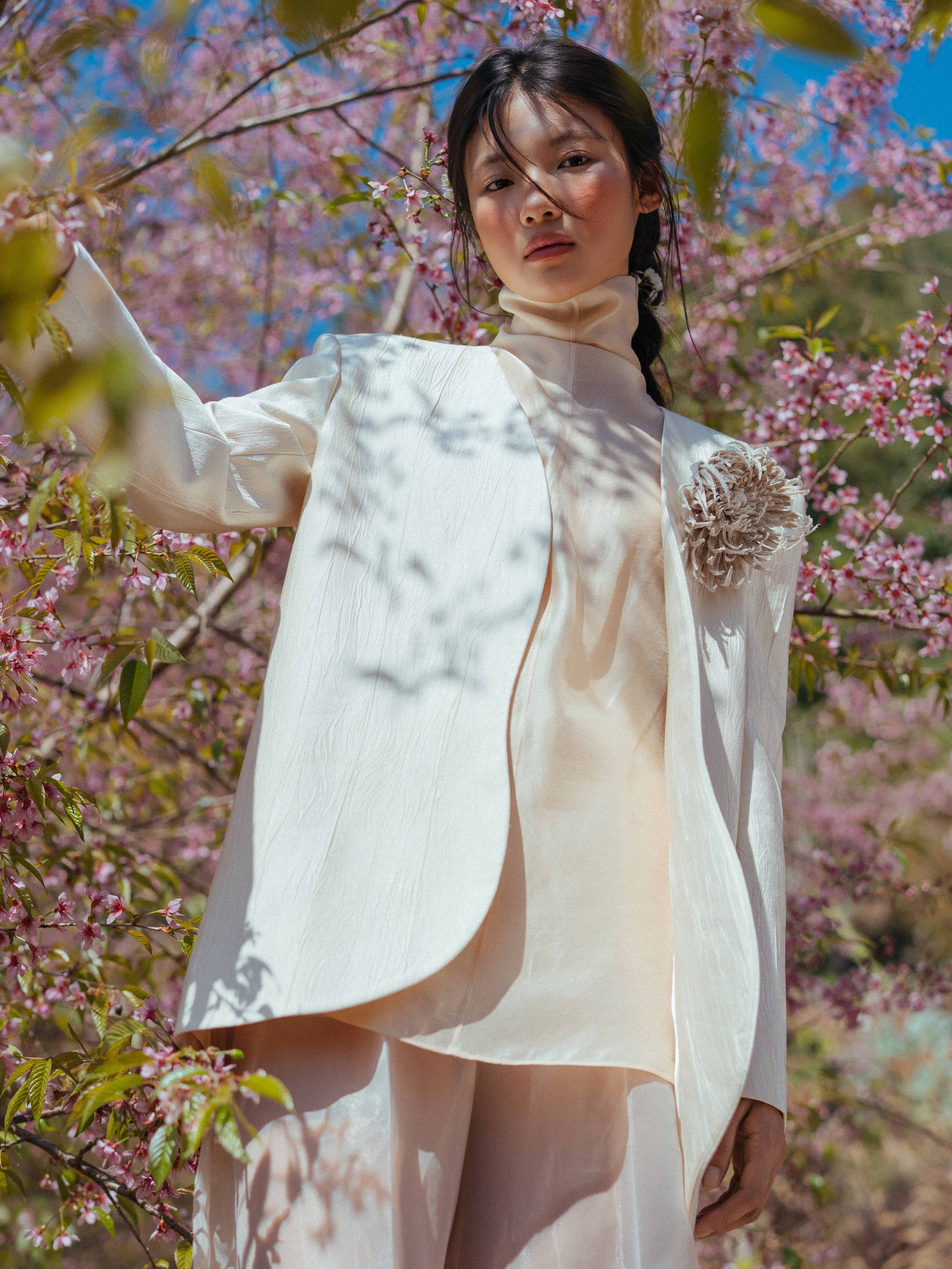 Áo tơ sát nách cổ cao