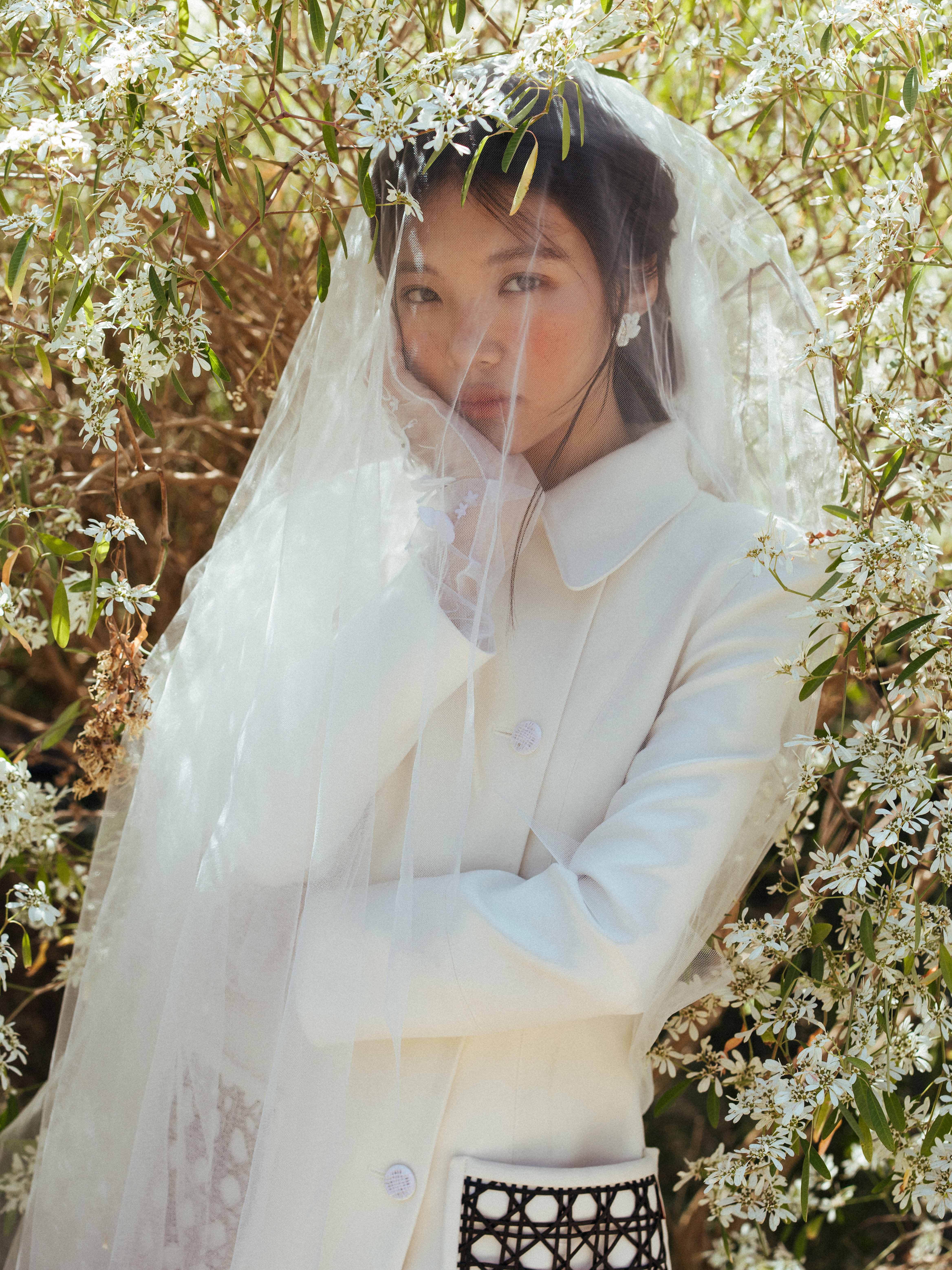 Váy cổ bẻ cài cúc lệch túi phối da