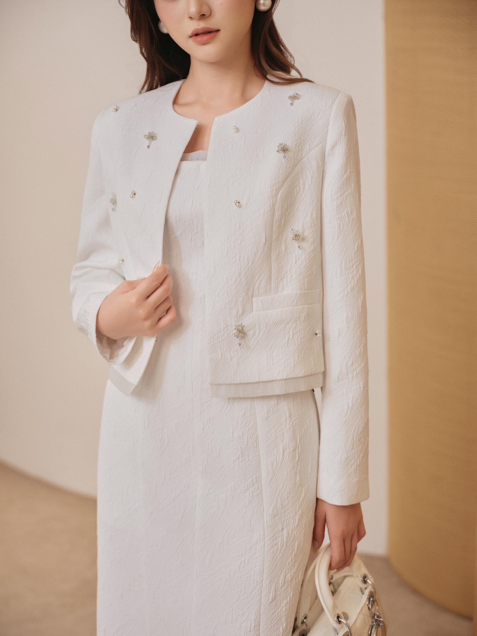 Váy 2 dây dáng dài basic ngực phối