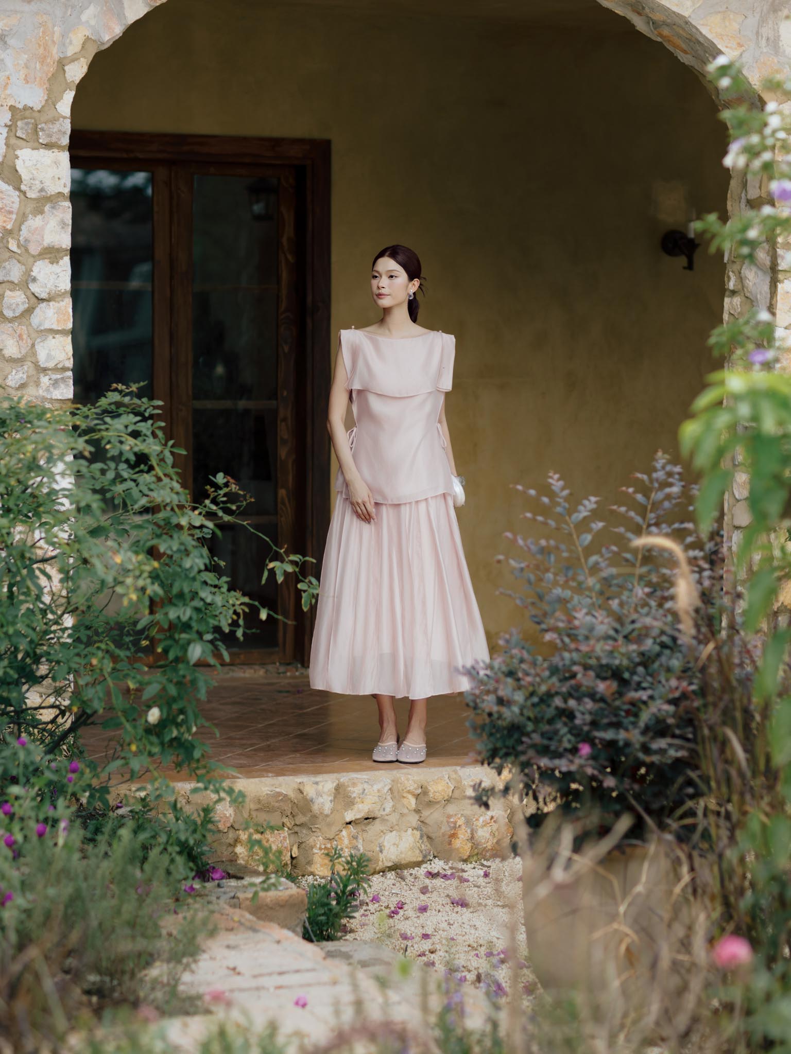 Áo tơ vạt rời dây buộc eo_CV.2-1336