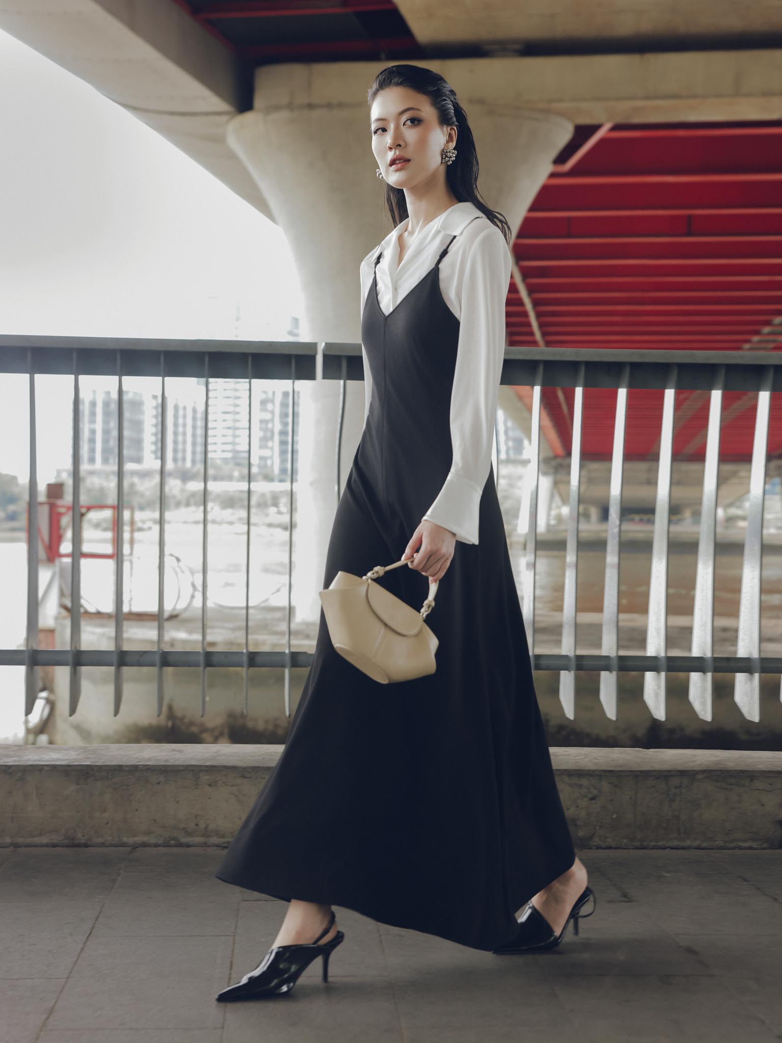 Váy 2 dây cổ tim co giãn_A.1-3190