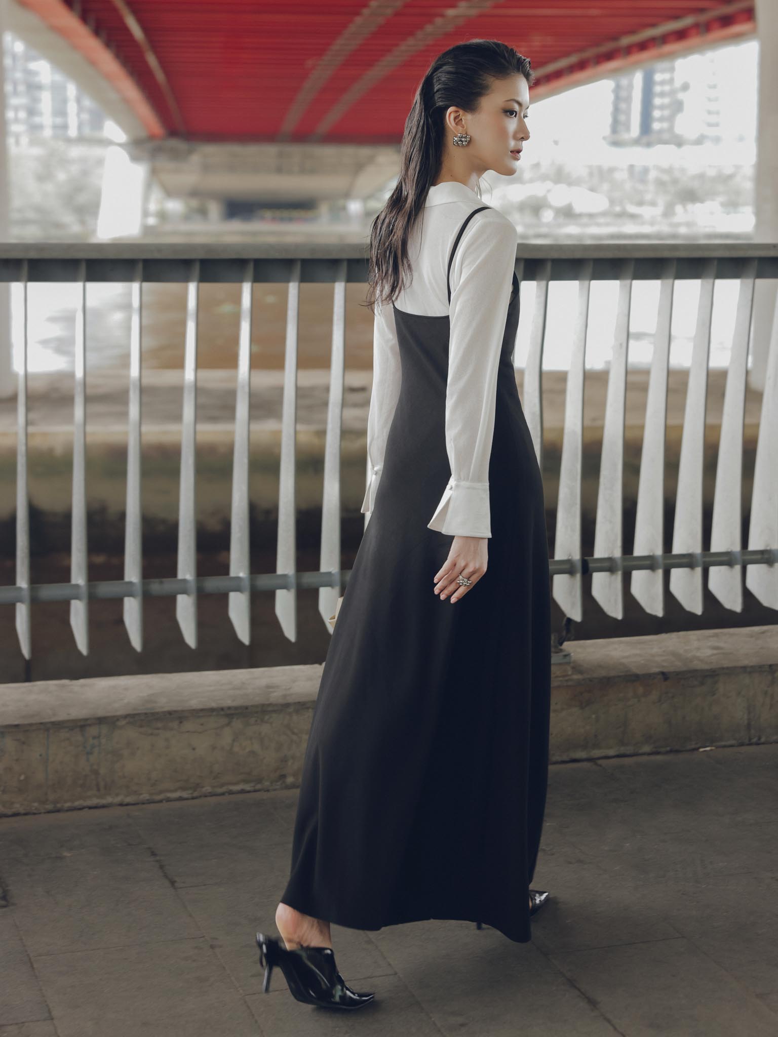 Váy 2 dây cổ tim co giãn_A.1-3190