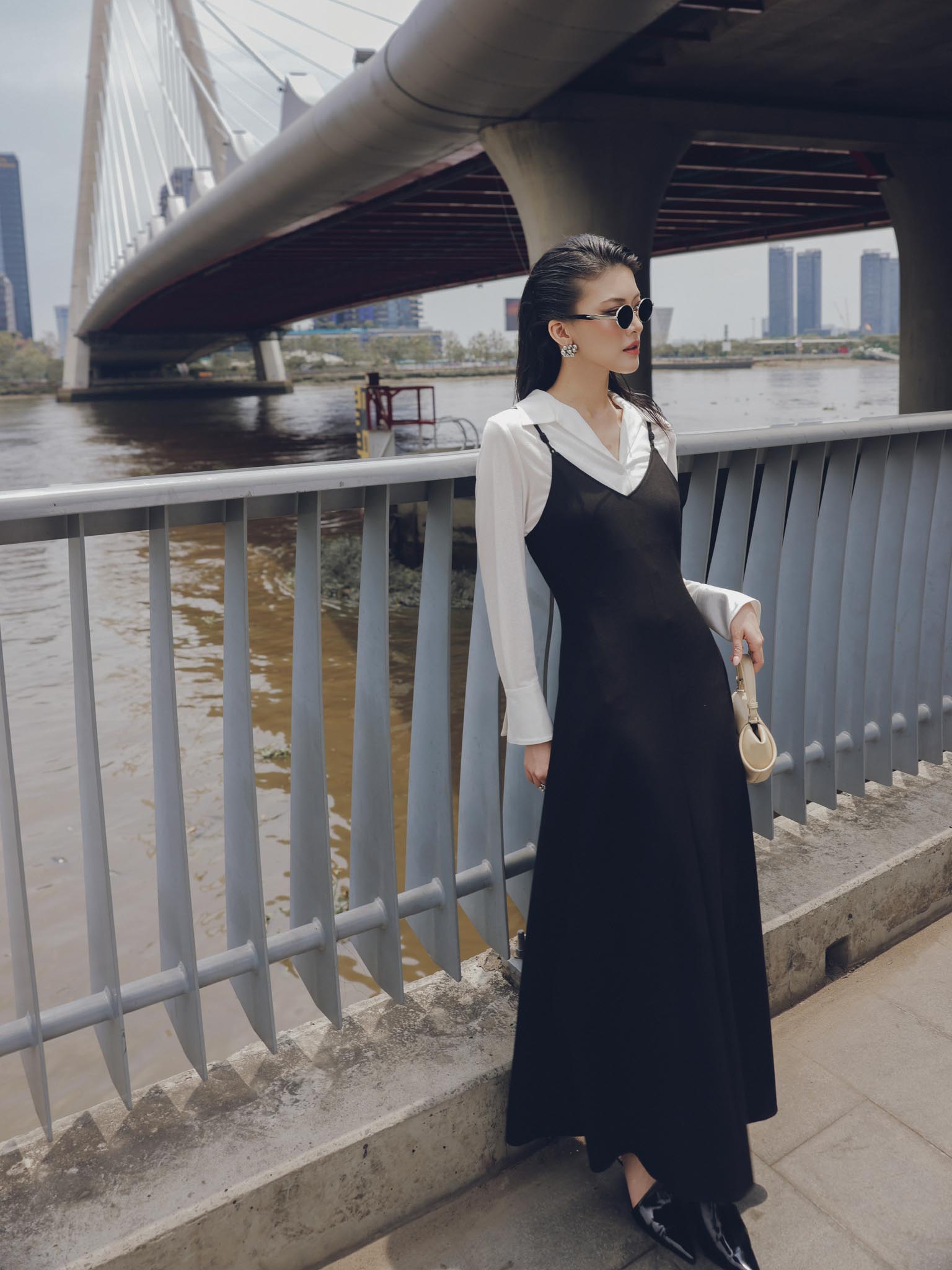 Váy 2 dây cổ tim co giãn_A.1-3190