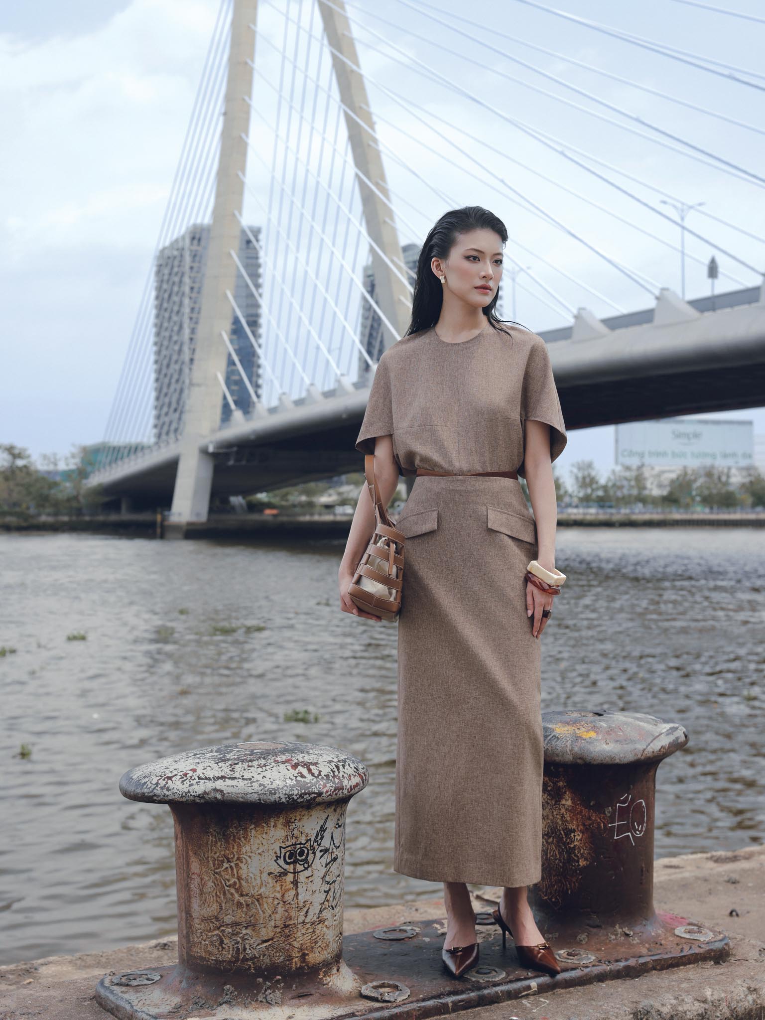 Chân váy midi 2 nắp túi_A.1-3309