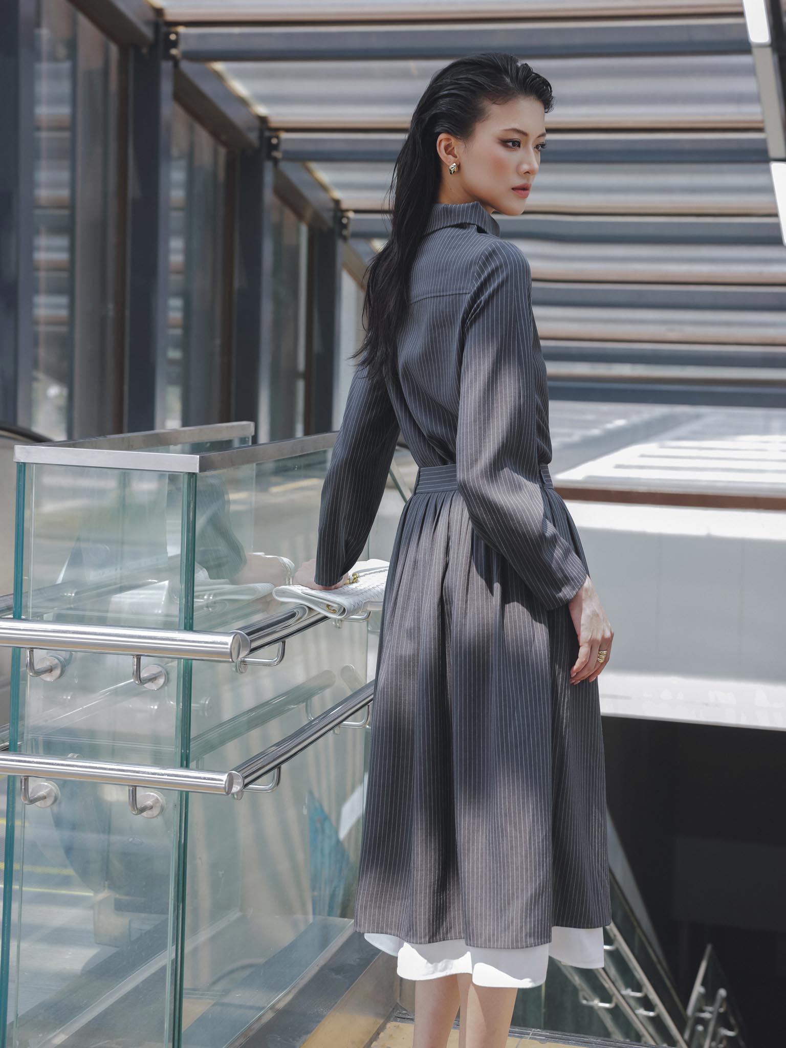 Chân váy xòe xếp ly phối tà trong_A.1-3191