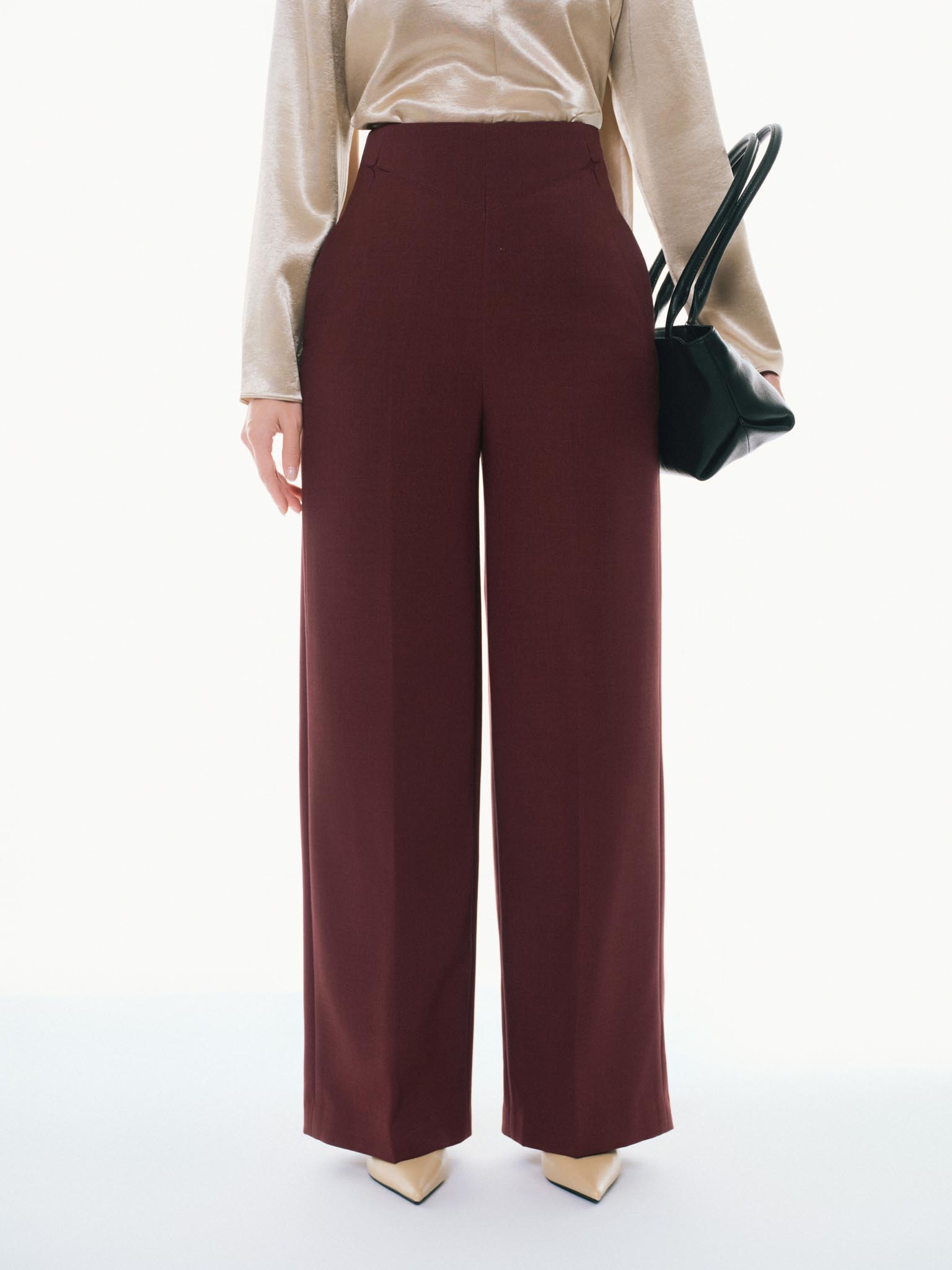 Quần suông cạp cao