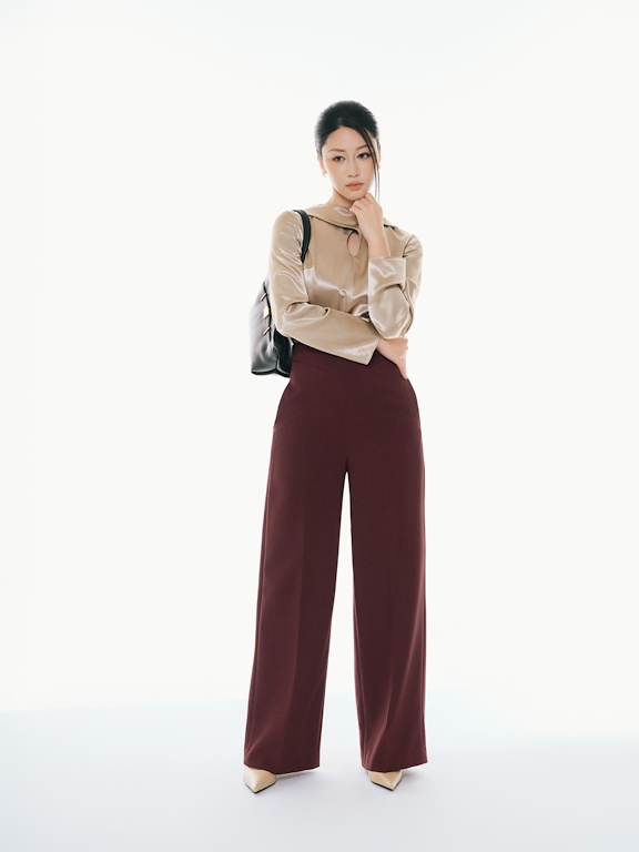 Quần suông cạp cao