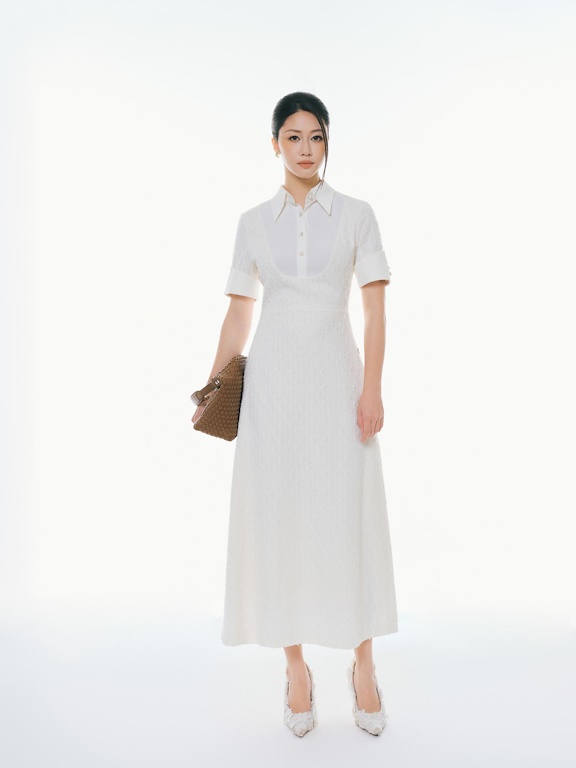 Váy kẻ ô thân trên phối