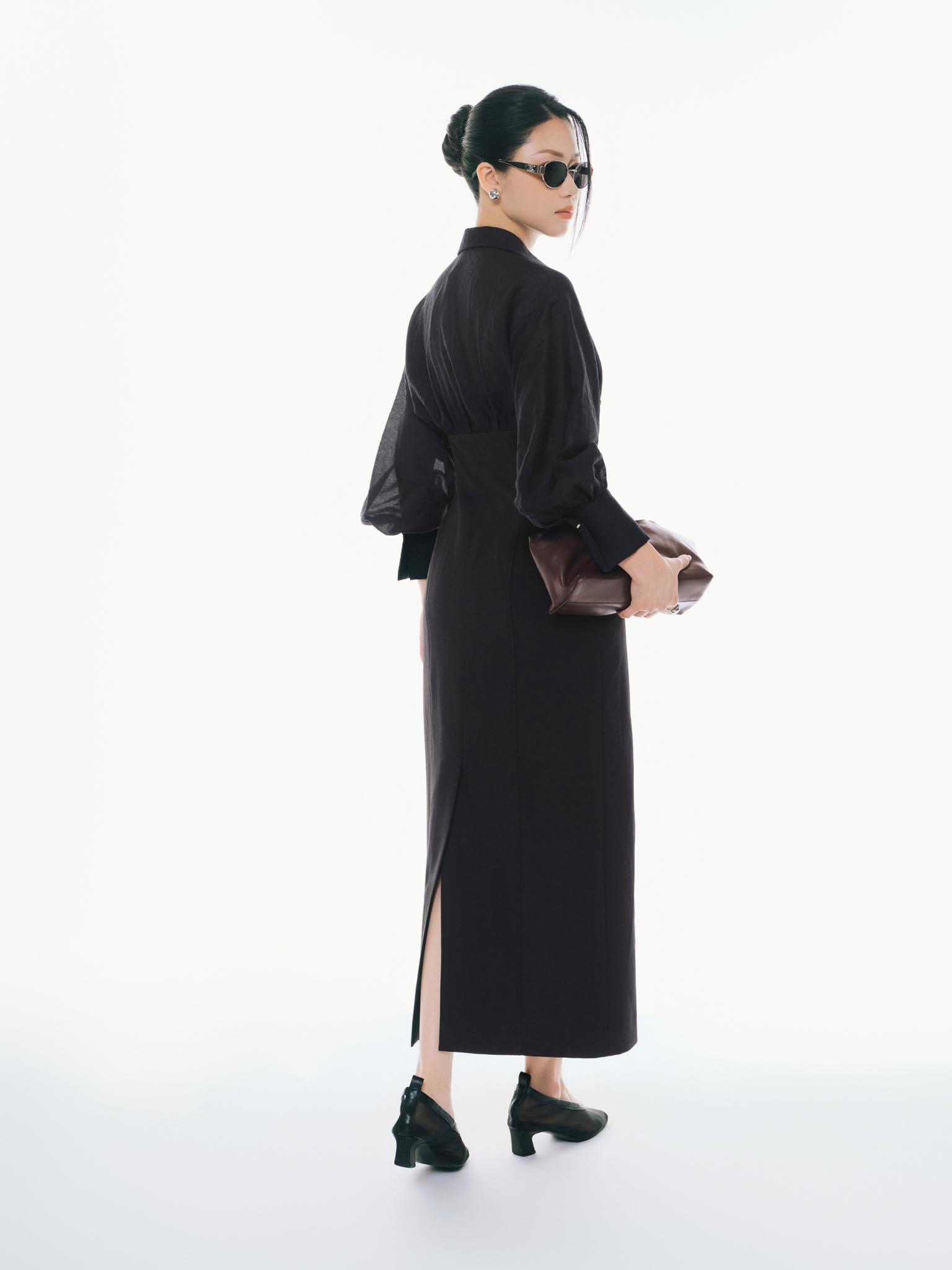 Váy bổ mảnh thân trên phối tơ