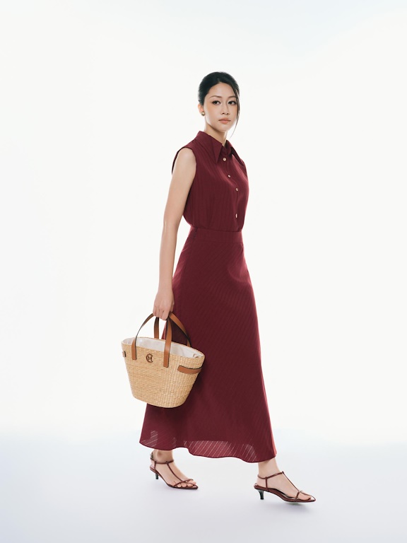 Chân váy midi kẻ chéo_A.1-3301