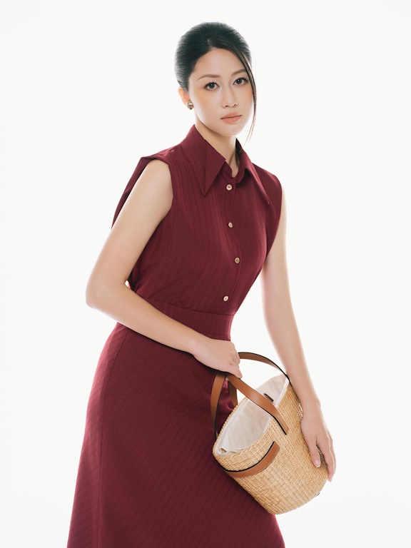 Áo sơ mi kẻ sát nách cổ bẻ cách điệu_CV.1-1249