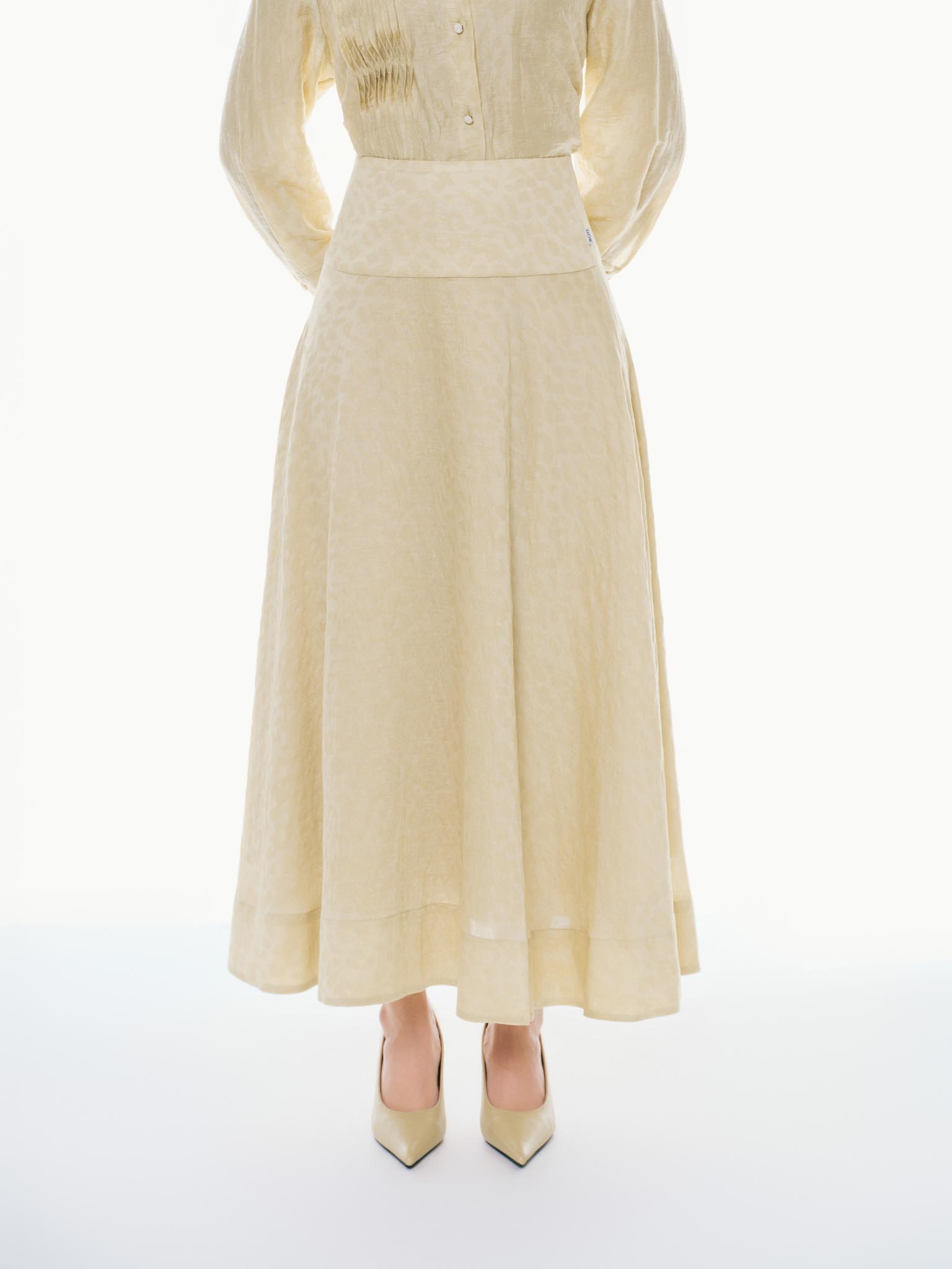 Chân váy tơ xòe A cạp rời_A.1-3460