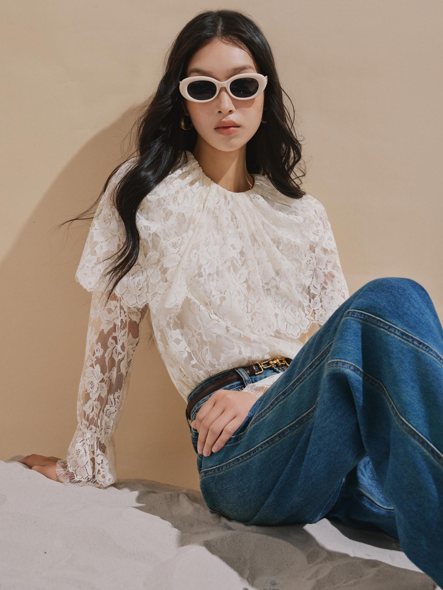 Áo ren cổ bèo bản to