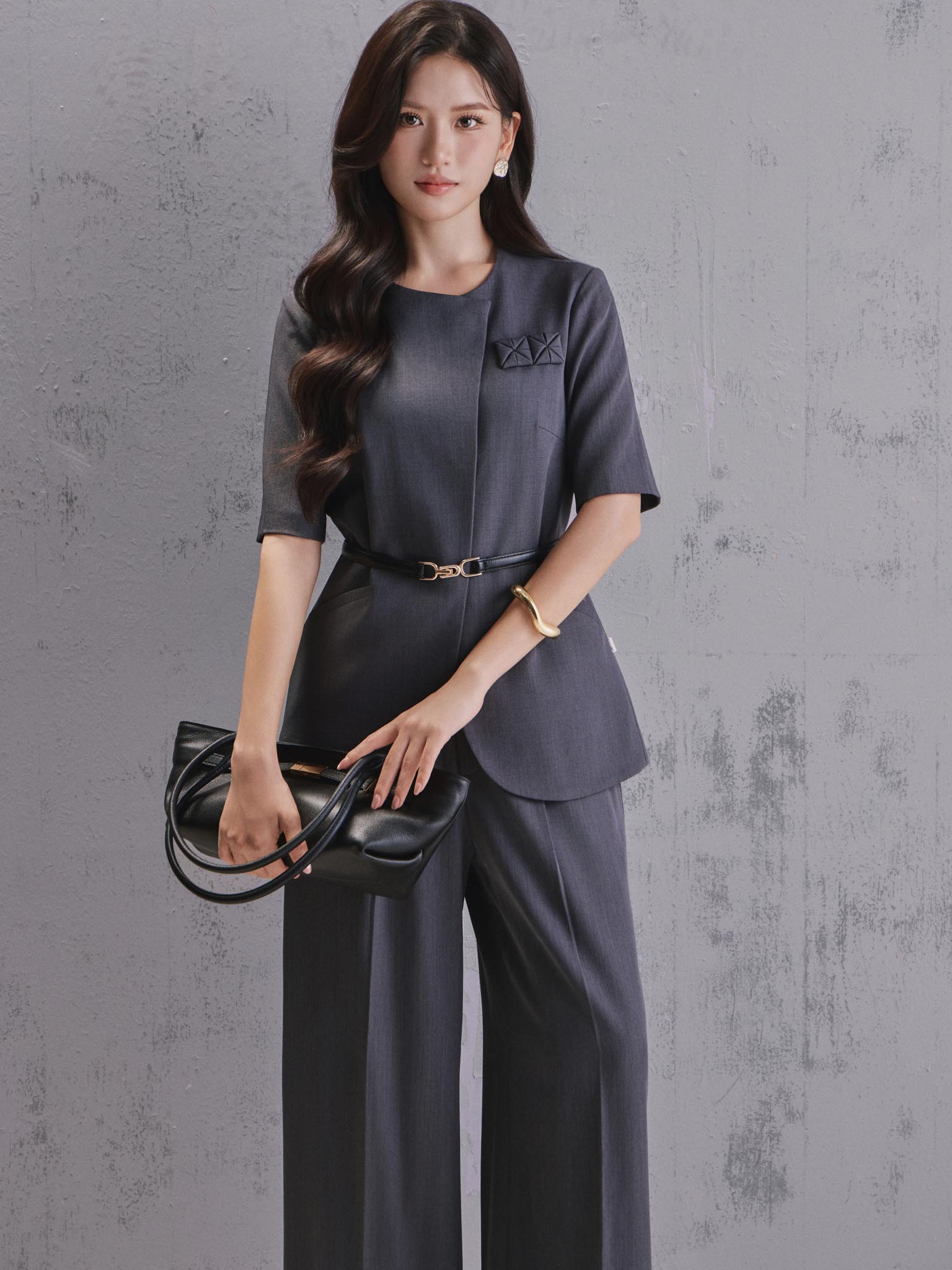 Áo ký giả vạt chéo gấu bo tròn_Q.2-978