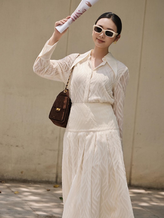 Áo sơ mi vân nổi, cổ+ măng séc tay phối_CV.21323