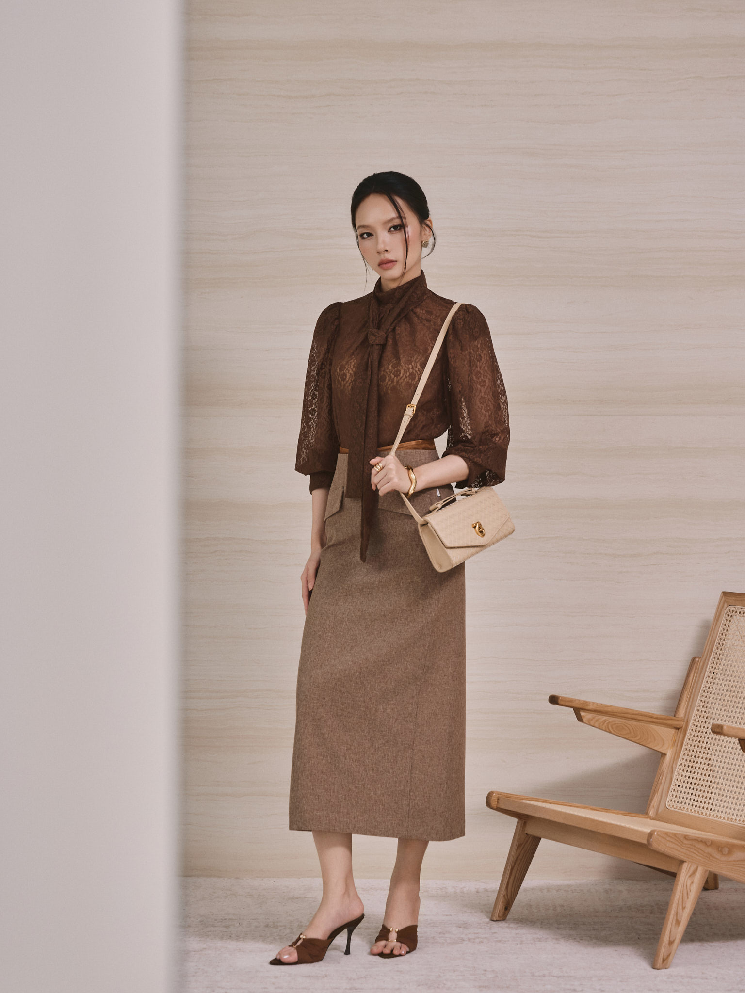 Chân váy midi 2 nắp túi_A.1-3309
