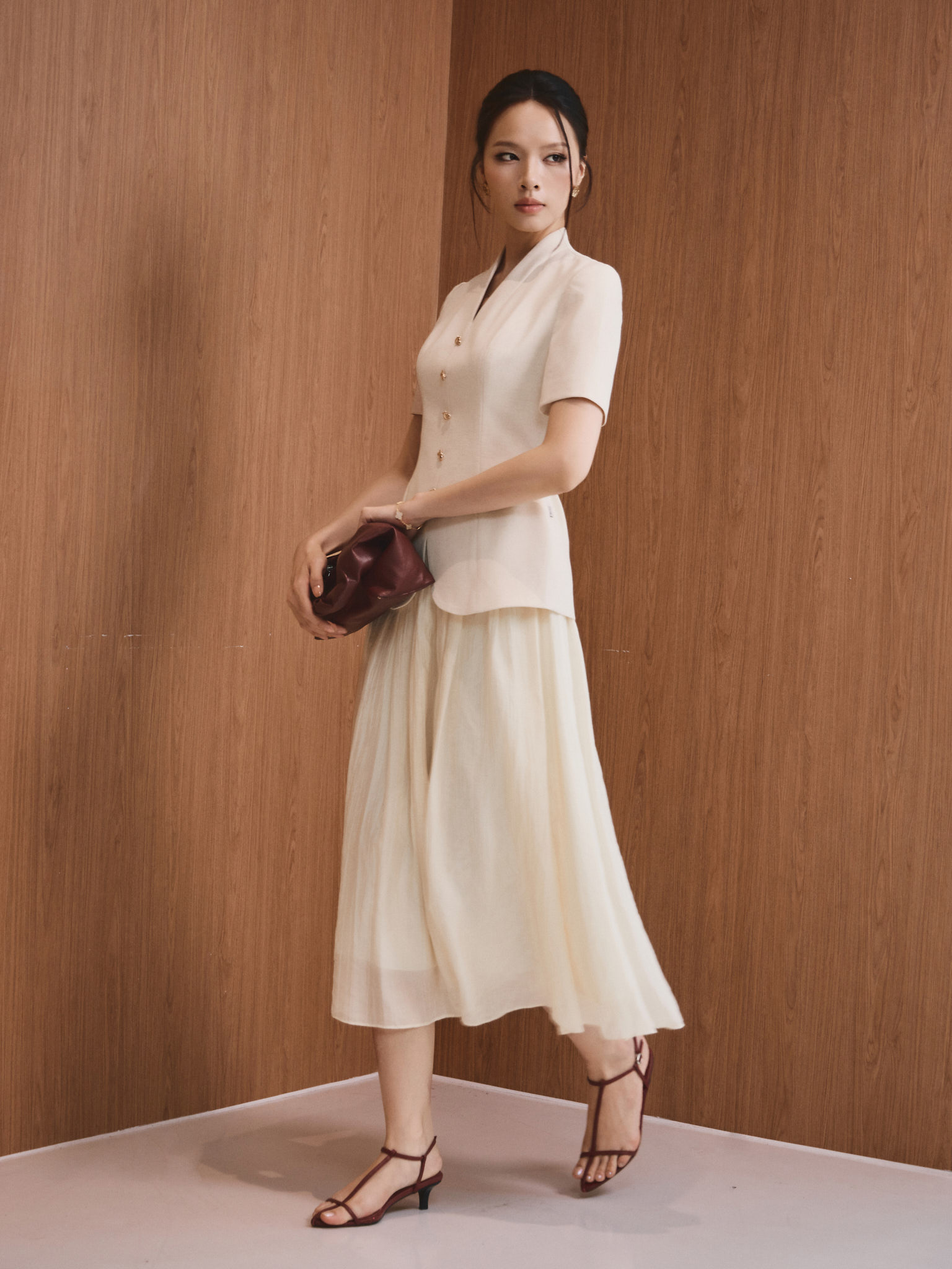 Áo peplum cổ V 1 hàng cúc_Q.2-980