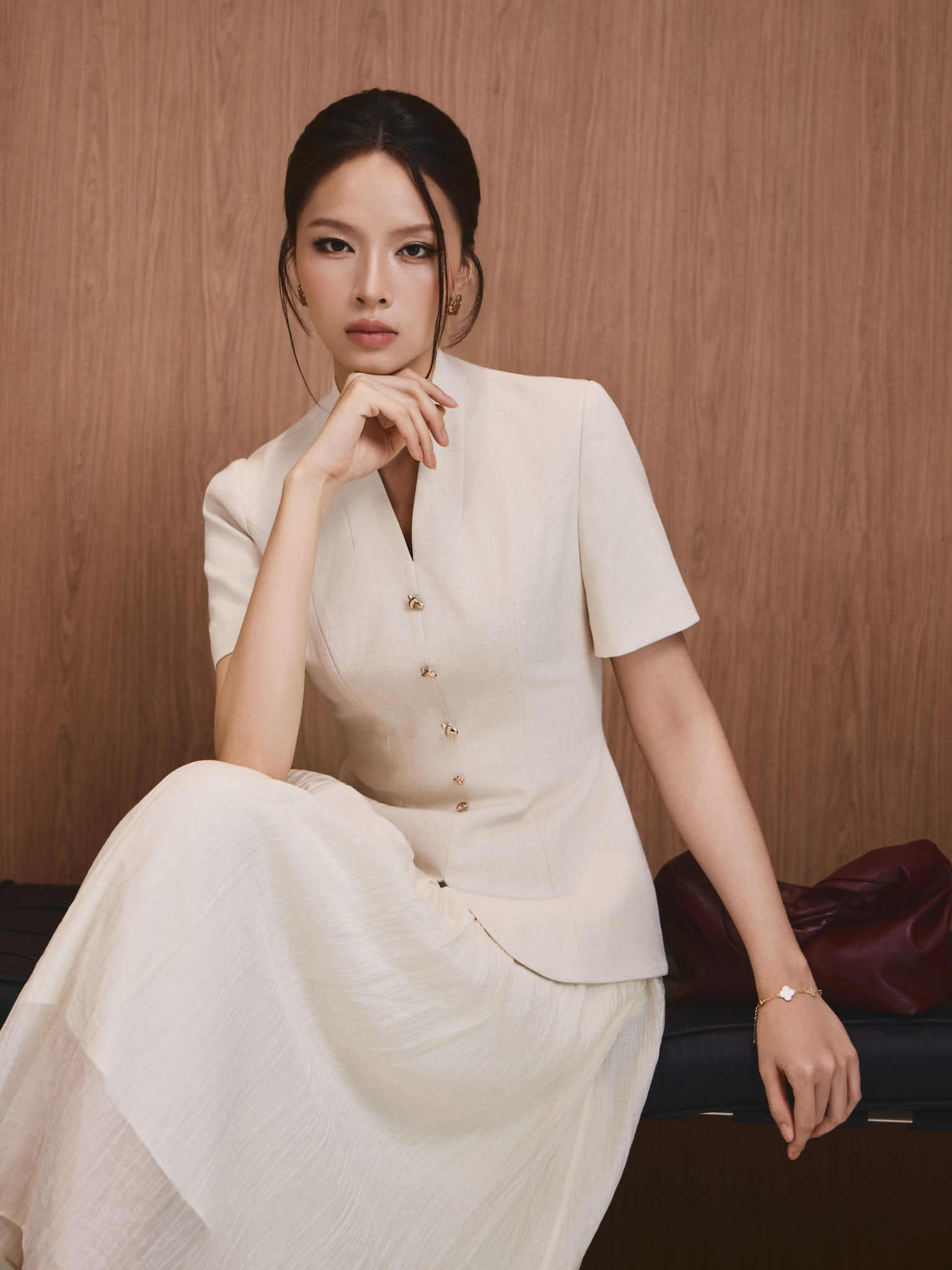 Áo peplum cổ V 1 hàng cúc_Q.2-980