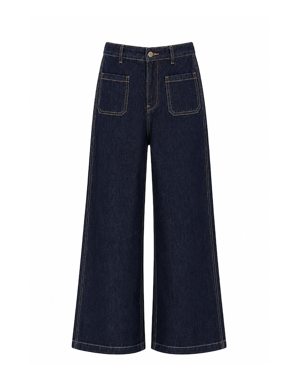 Quần Jean ống suông đứng gấu 3cm-DC01