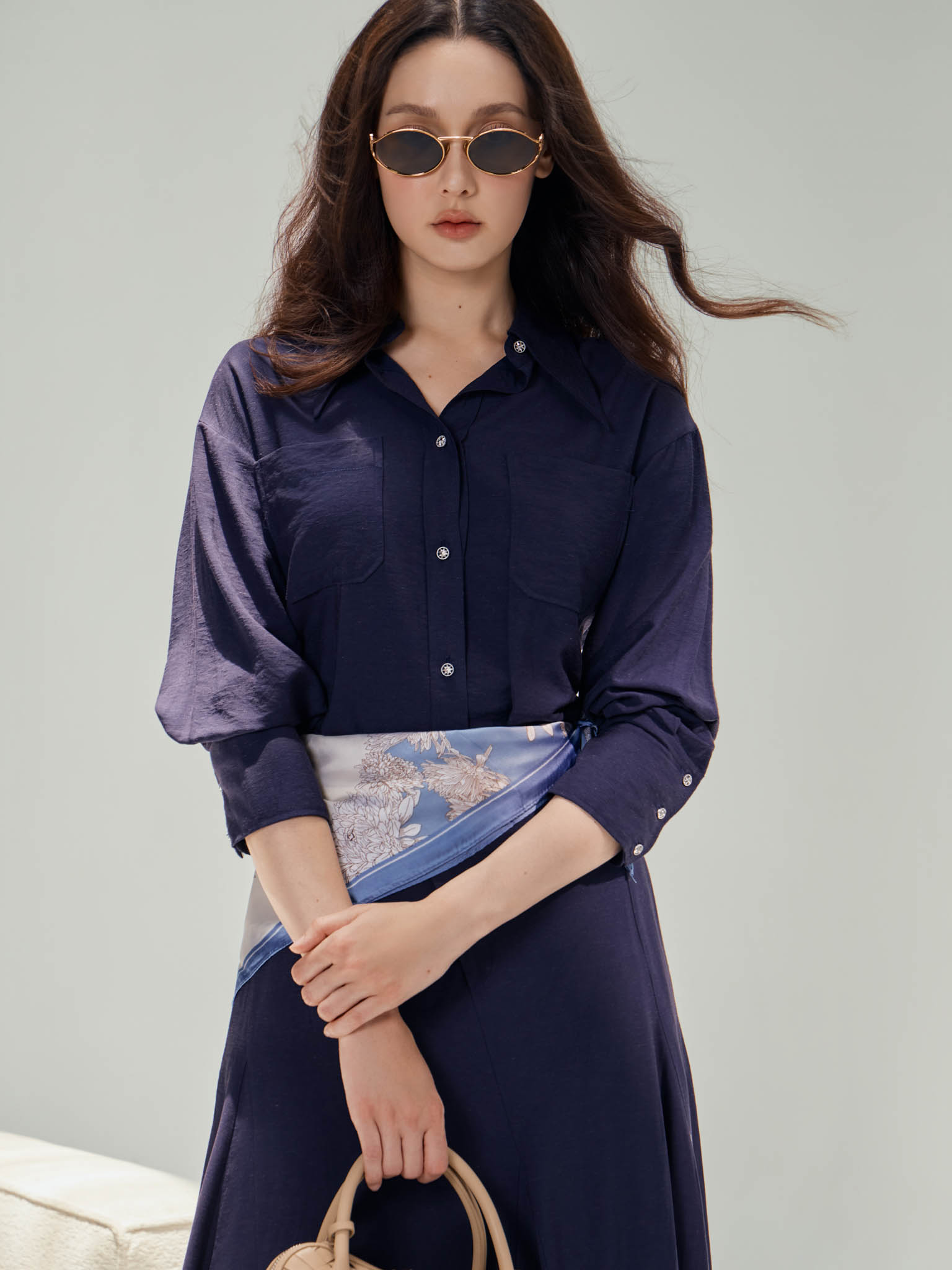 Chân váy xòe bổ mảnh chéo_A.1-3504