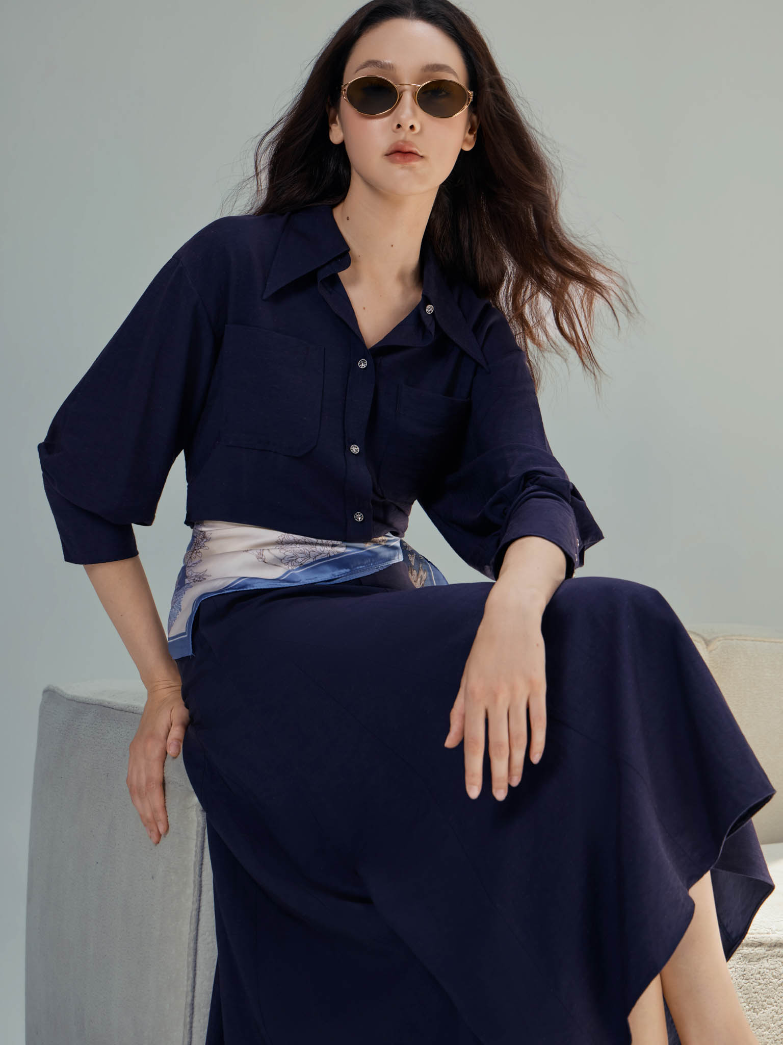 Chân váy xòe bổ mảnh chéo_A.1-3504