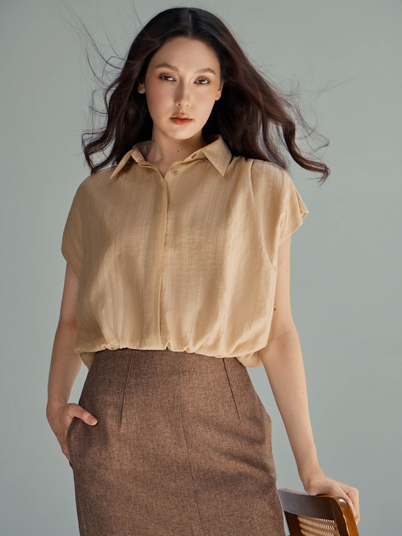 Áo sơ mi tay liền cổ đức