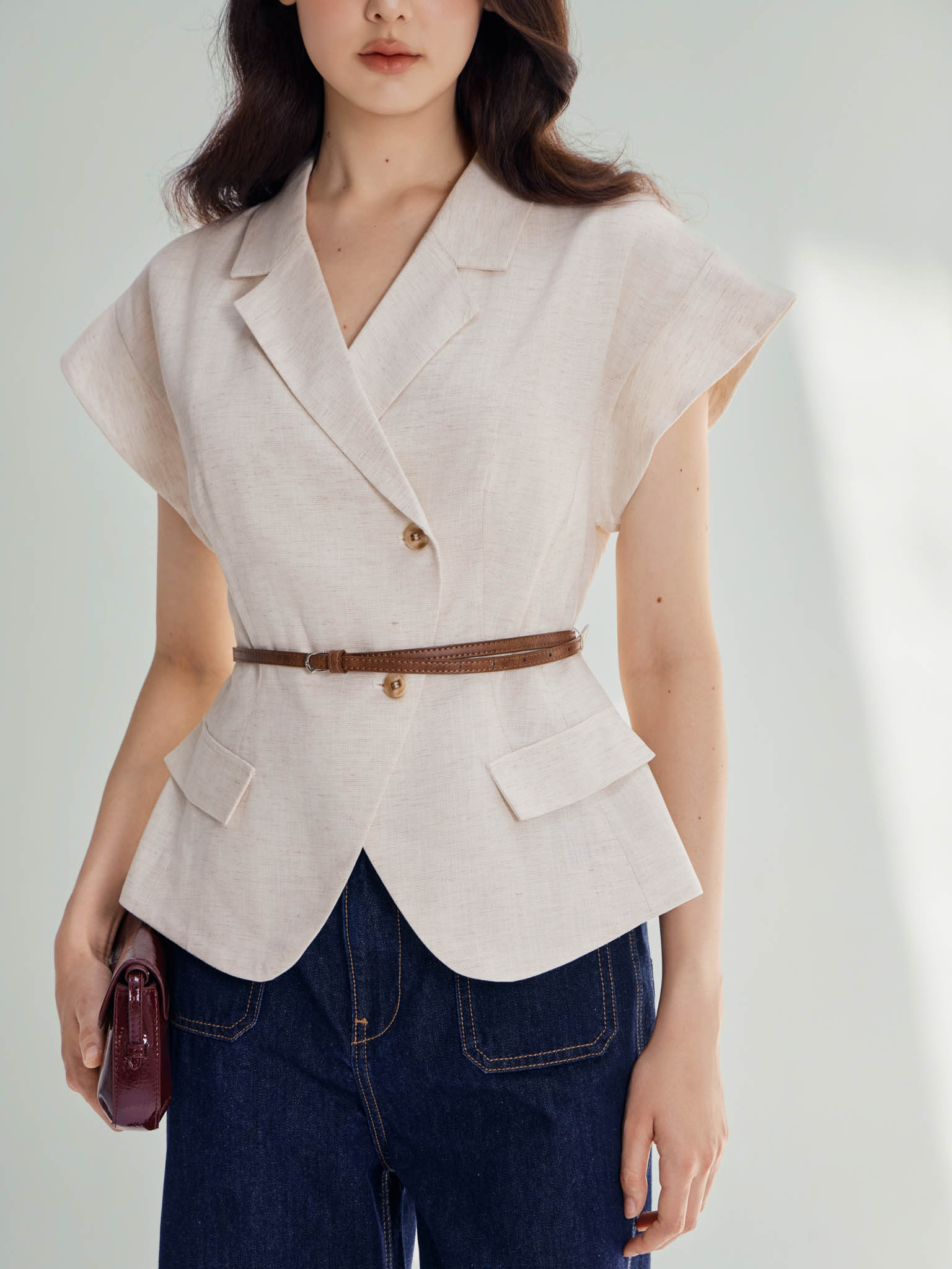 Quần Jean ống suông đứng gấu 3cm-DC01