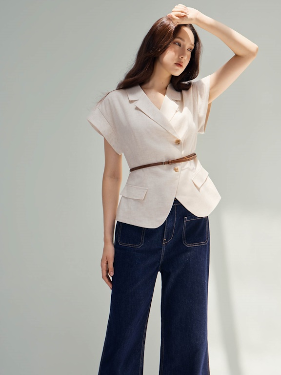 Áo ký giả tay chờm cổ 2 ve_Q.2-1008