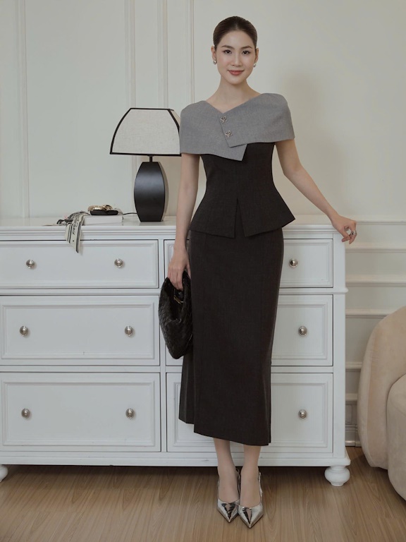 Chân váy midi cạp liền_A.1-3481