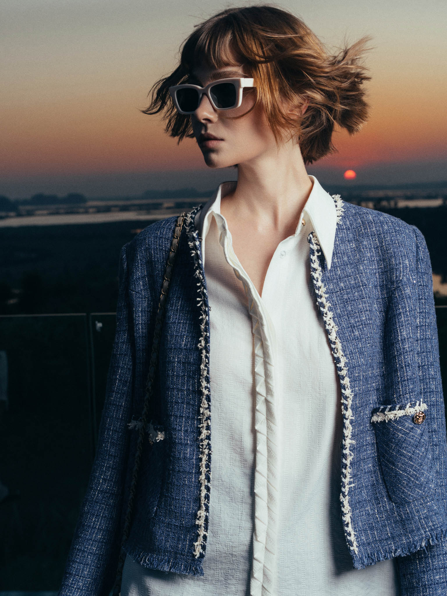 Chân váy tweed cạp rời gấu tua rua_AV.5-1107