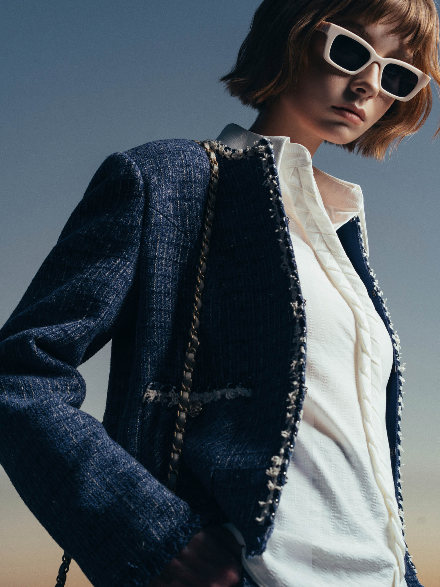 Chân váy tweed cạp rời gấu tua rua_AV.5-1107